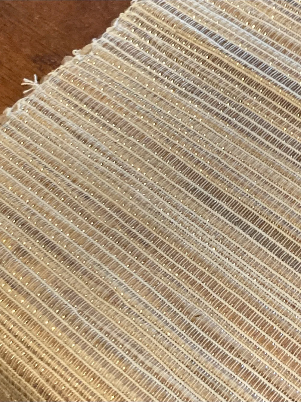 Neutral Woven Table Runner - Cream grey tan Dining Accent